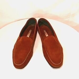 🔥 Like New Oscar De La Renta Chestnut Brown Suede Loafer